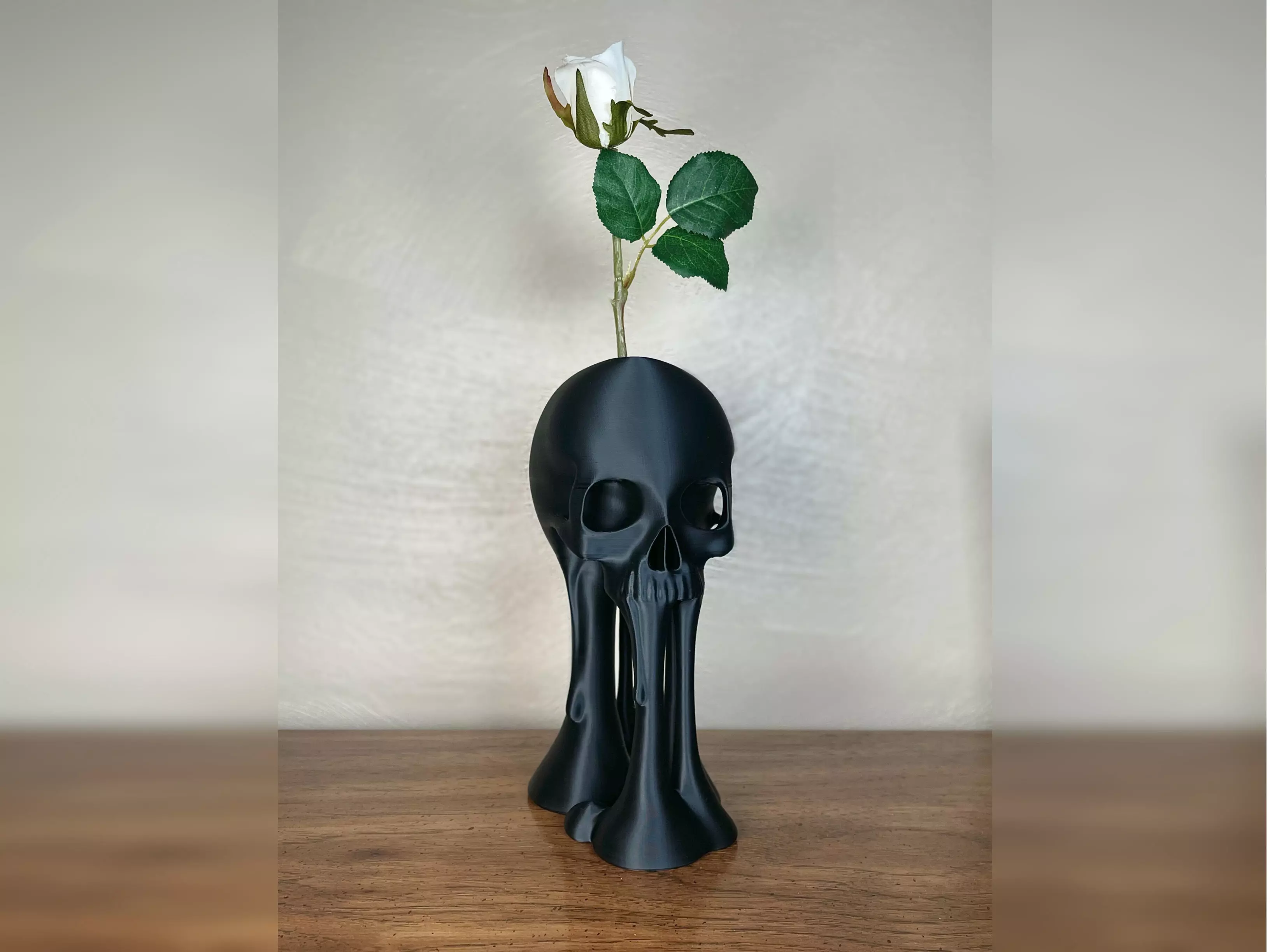 Dripping Floating Skull Vase 3D print model_0