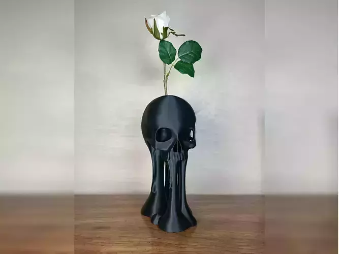 Dripping Floating Skull Vase
