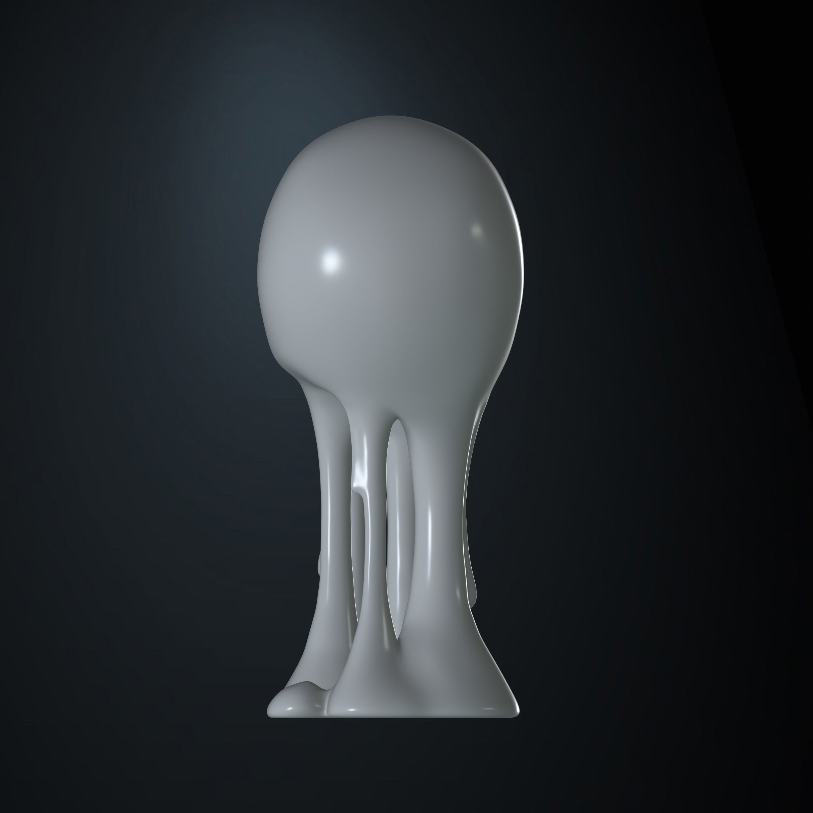 Dripping Floating Skull Vase 3D print model_7