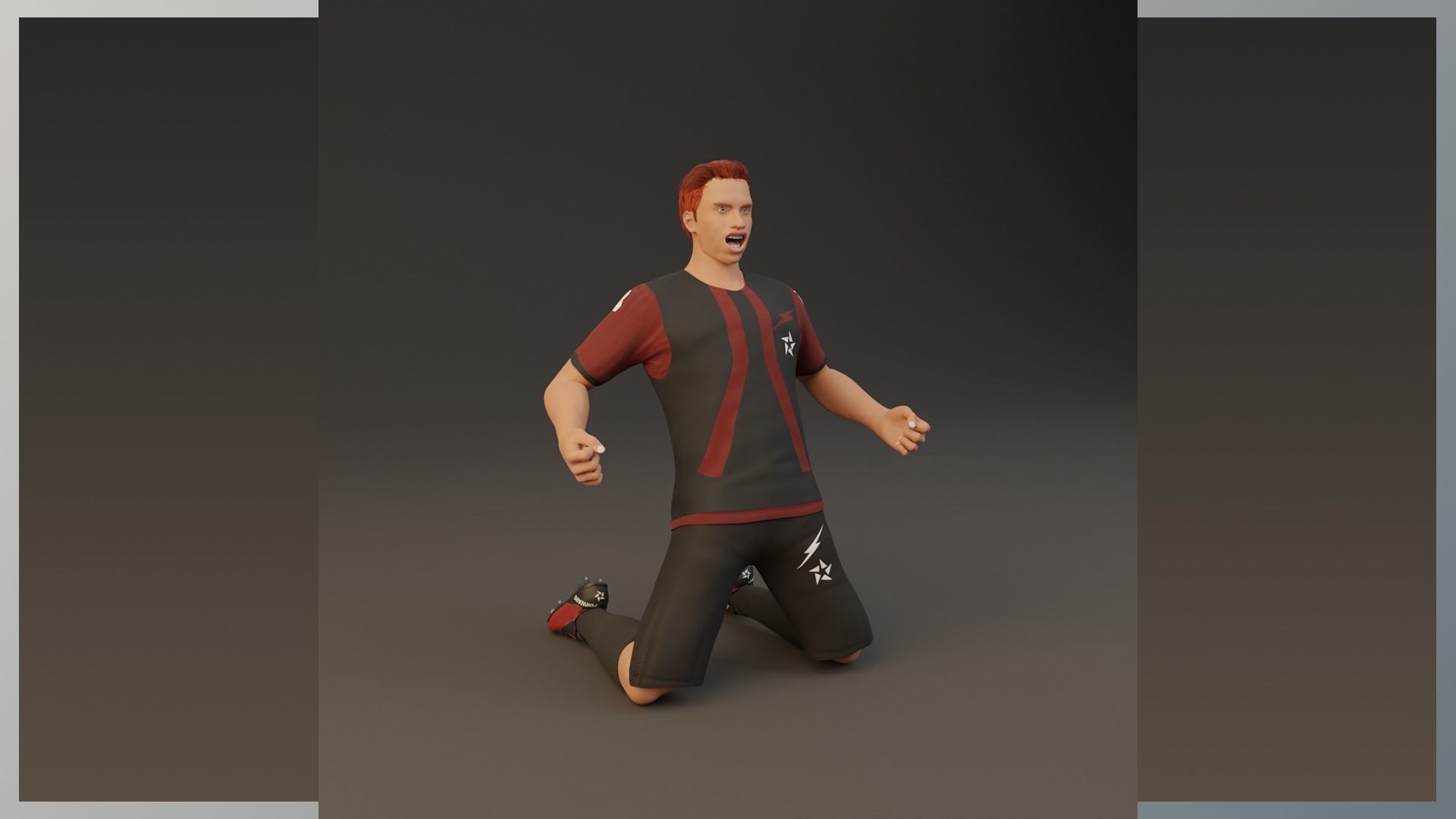 Football Player game ready character Low-poly 3D model_7
