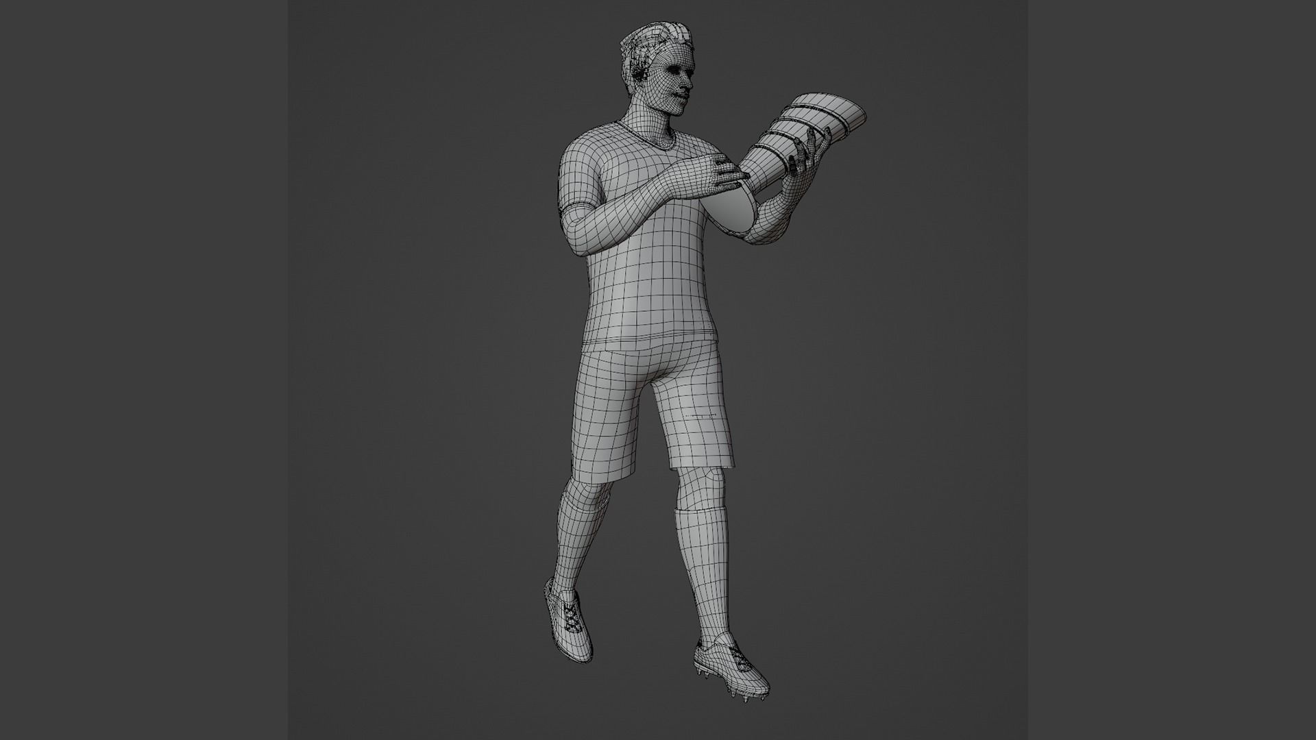 Football Player game ready character Low-poly 3D model_9