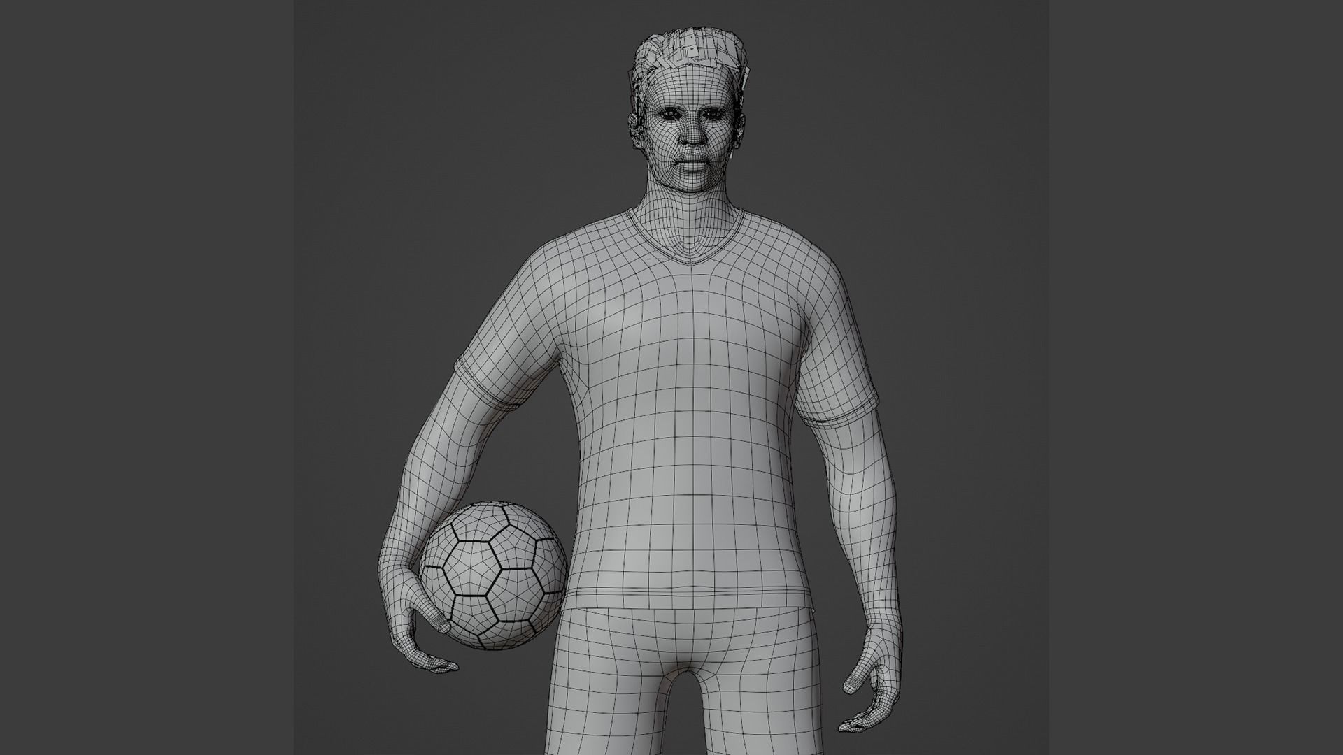 Football Player game ready character Low-poly 3D model_12