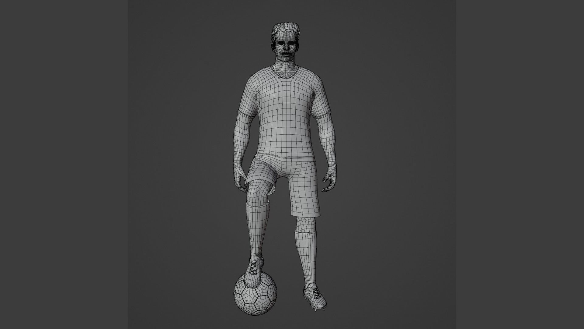 Football Player game ready character Low-poly 3D model_8
