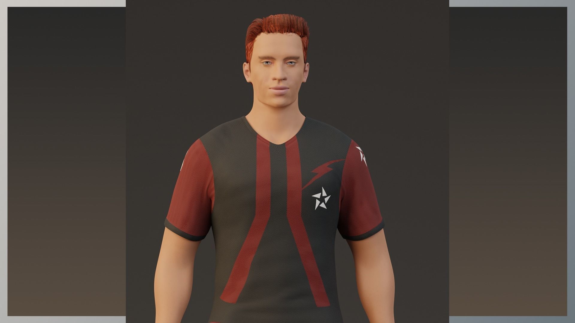 Football Player game ready character Low-poly 3D model_3