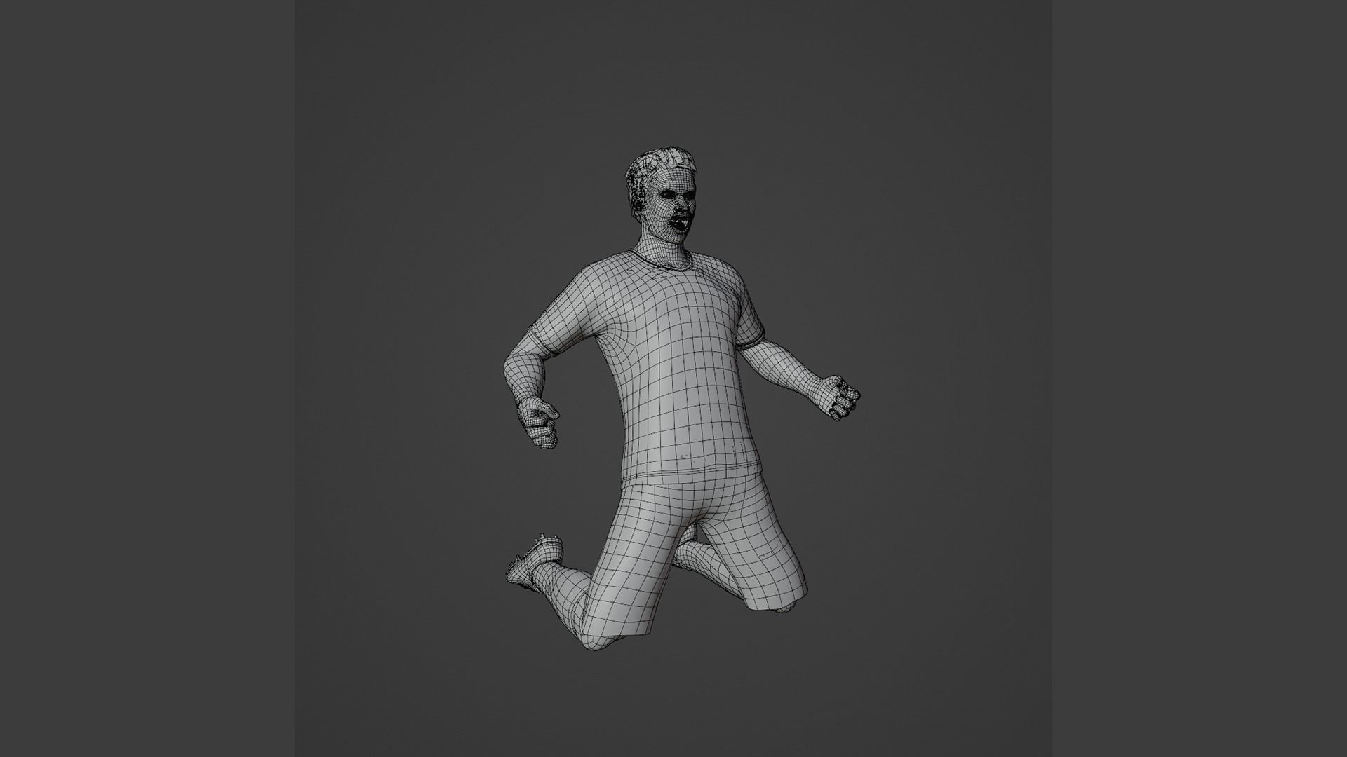 Football Player game ready character Low-poly 3D model_10