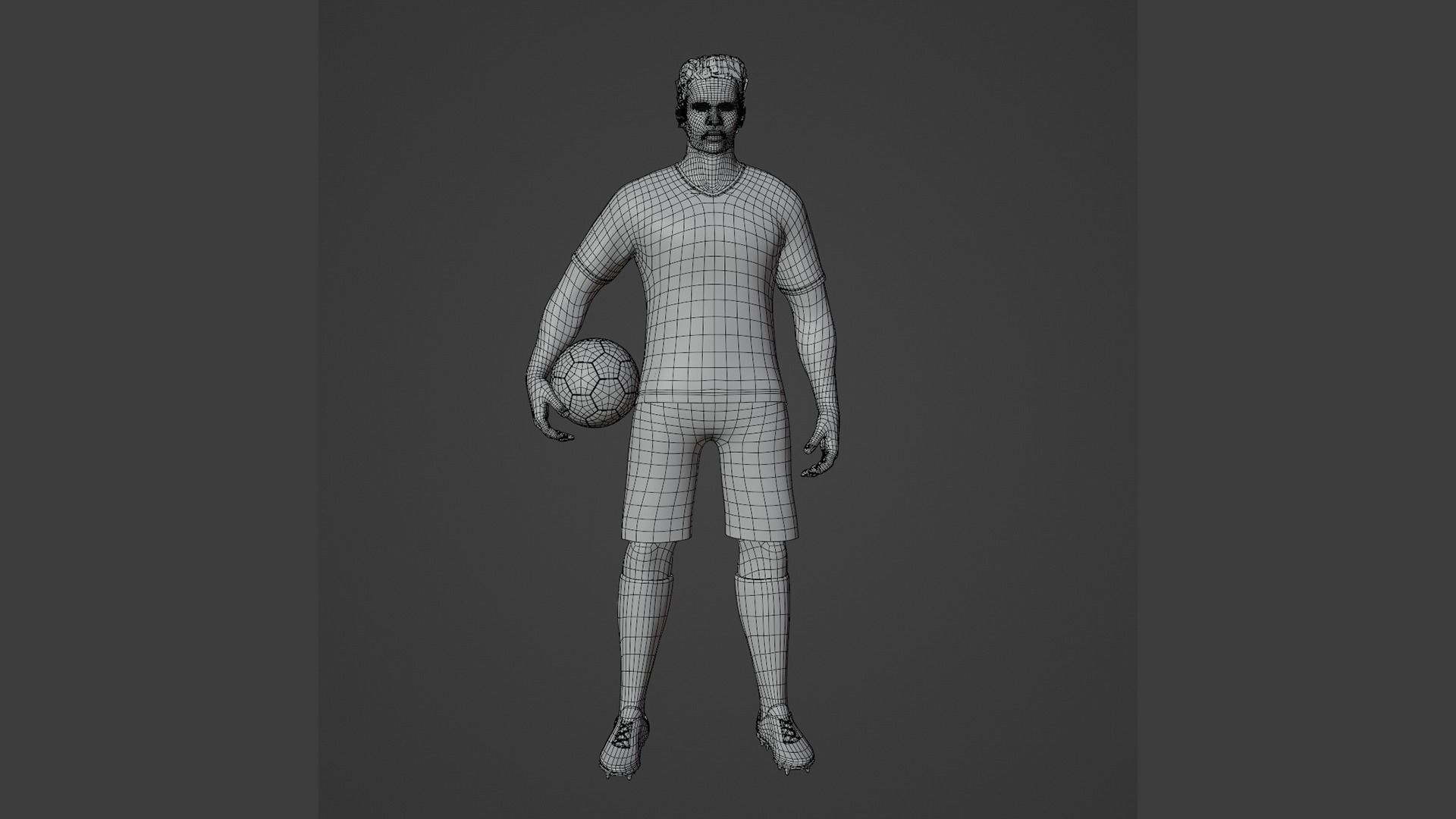 Football Player game ready character Low-poly 3D model_14