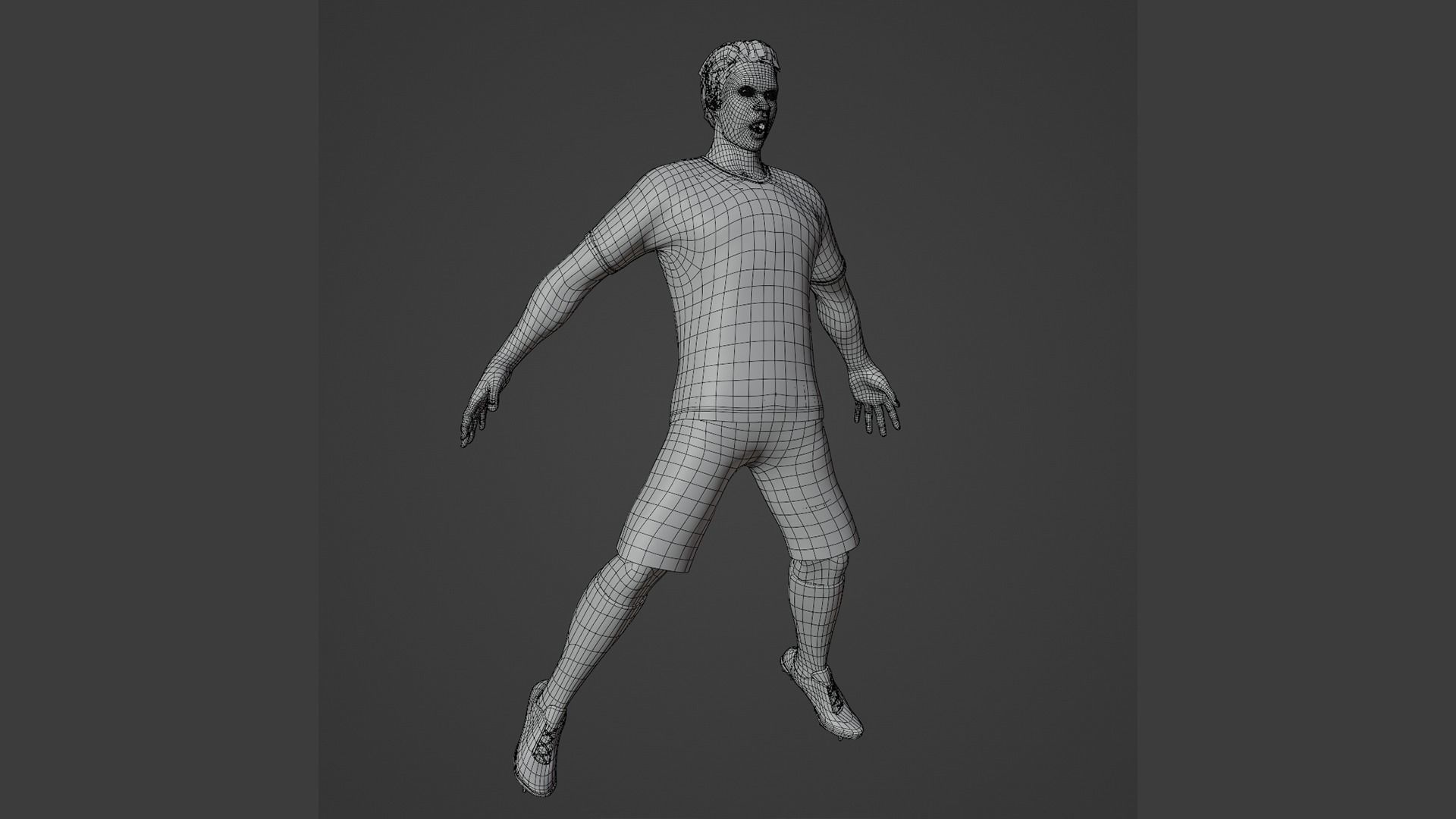 Football Player game ready character Low-poly 3D model_11