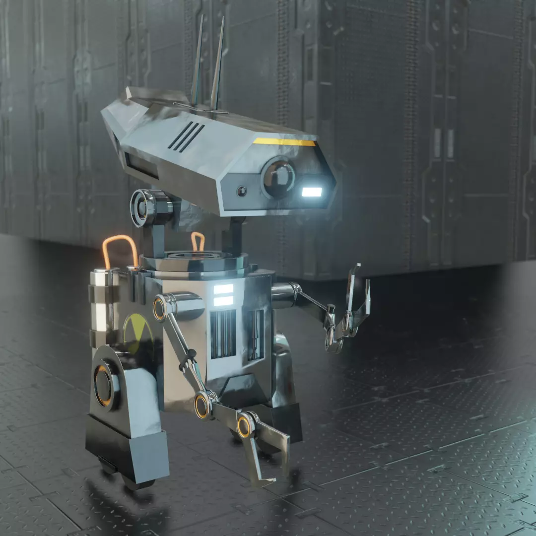 Mini Robot   Low-poly 3D model_0