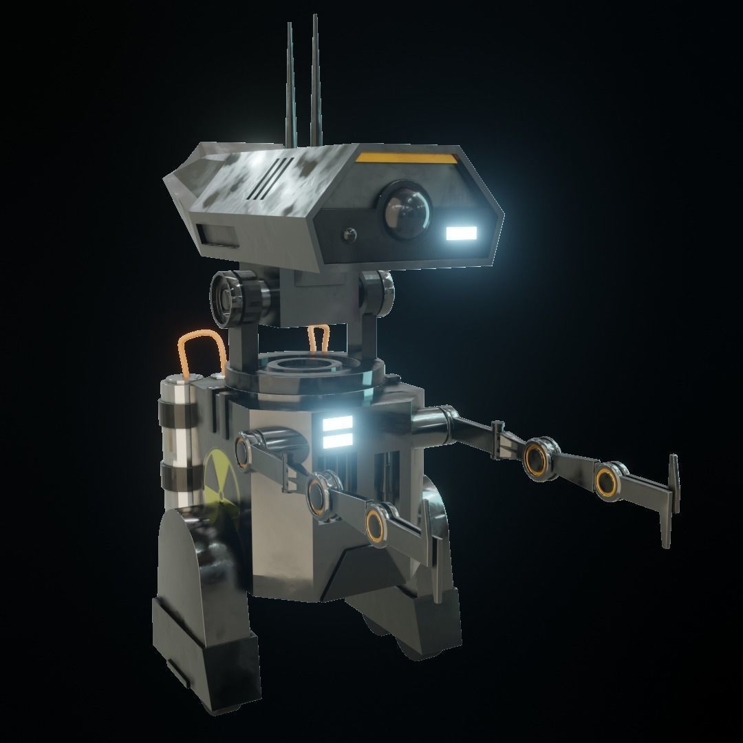 Mini Robot   Low-poly 3D model_3
