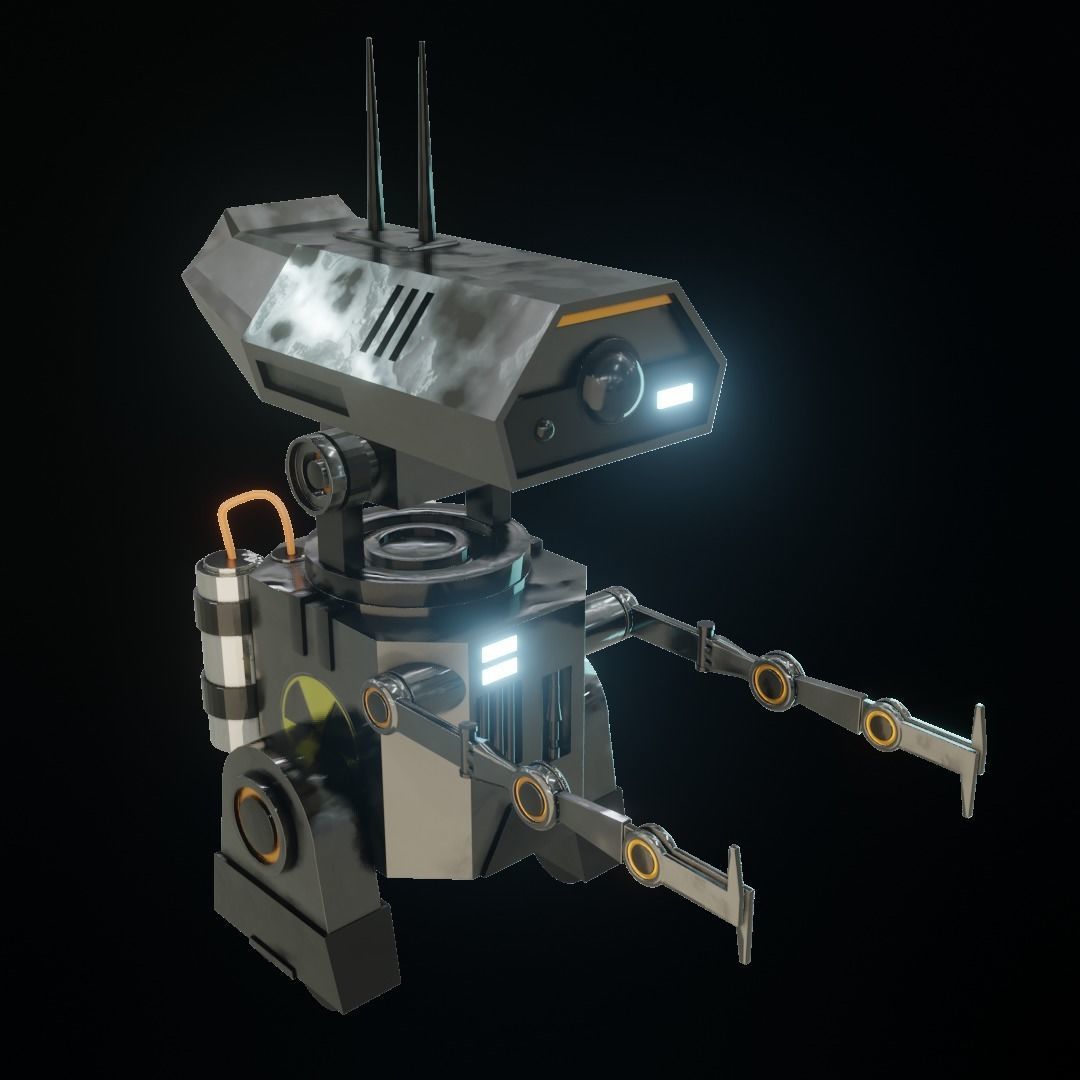 Mini Robot   Low-poly 3D model_4