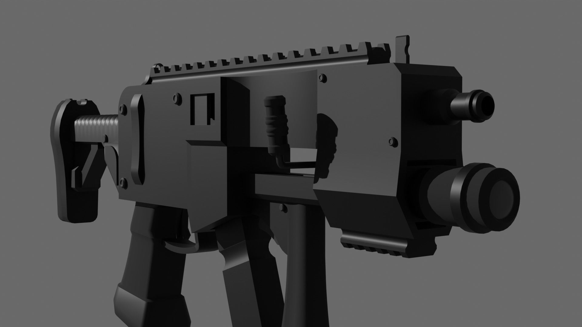 Free Custom Submachine Gun  Free 3D model_3