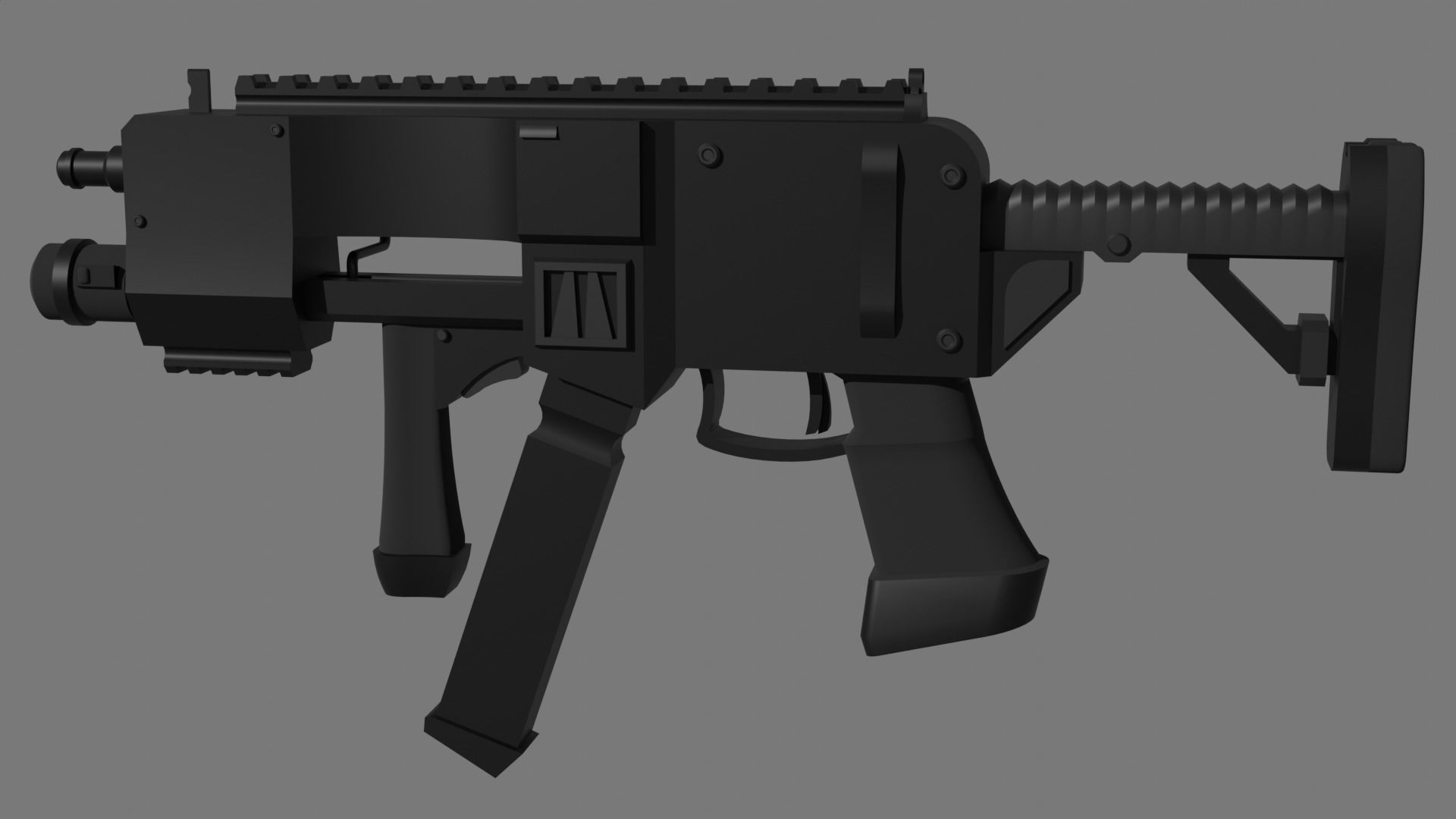 Free Custom Submachine Gun  Free 3D model_2