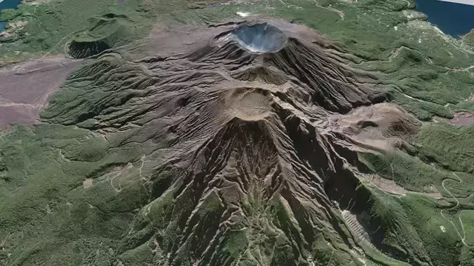 Mountain landscape Stratovolcano Sakurajima Japan 3D model