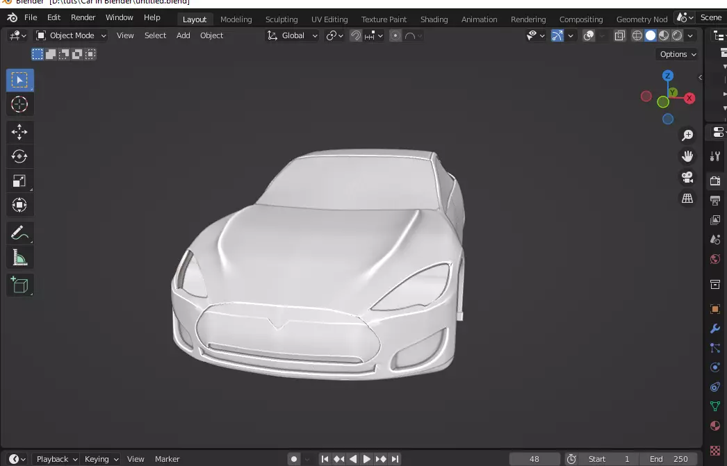 Tesla Car-----In progress Free 3D model
