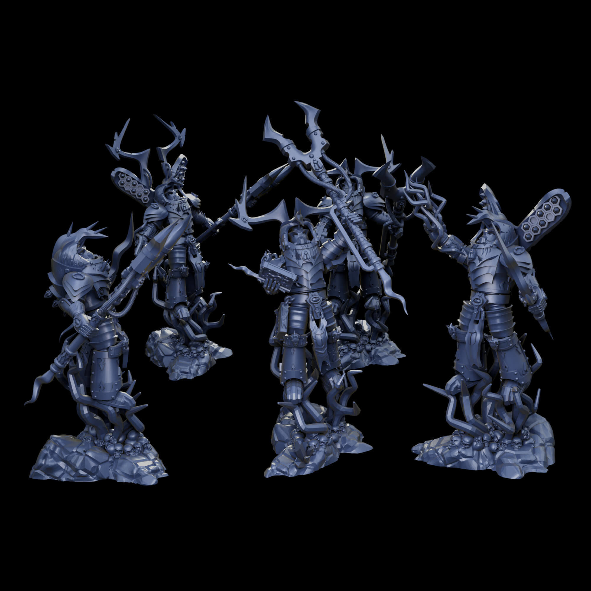 Grimdark beetle themed sorcerer lord in heavy terminator armour 3D print model_22