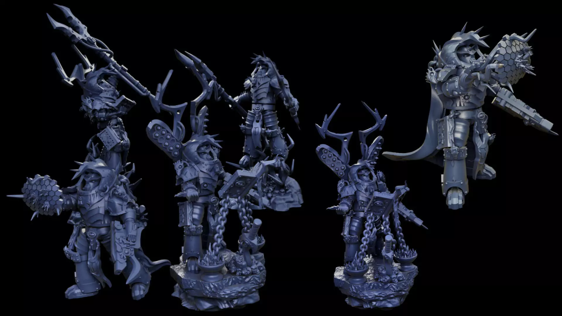 Grimdark beetle themed sorcerer lord in heavy terminator armour 3D print model_0