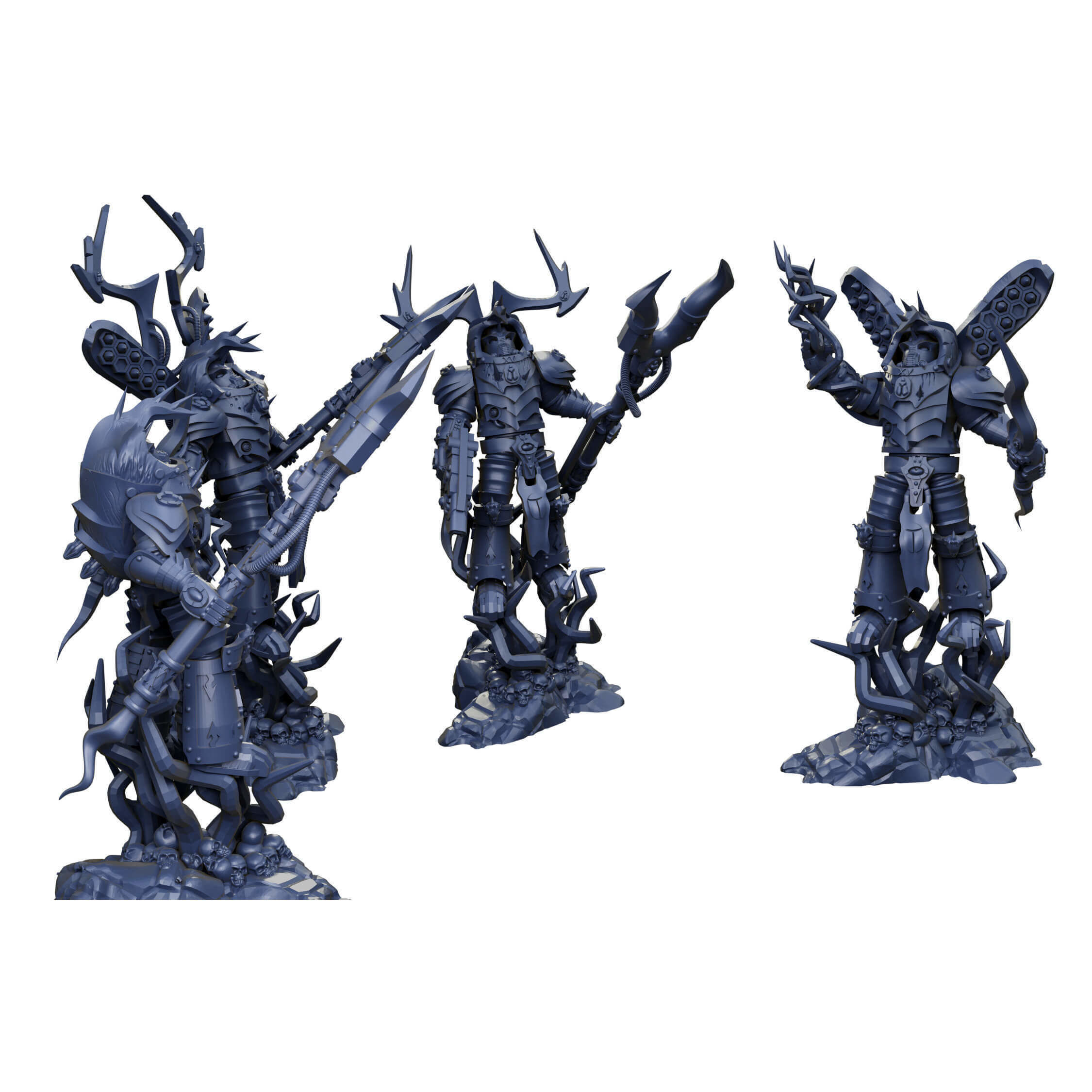 Grimdark beetle themed sorcerer lord in heavy terminator armour 3D print model_9