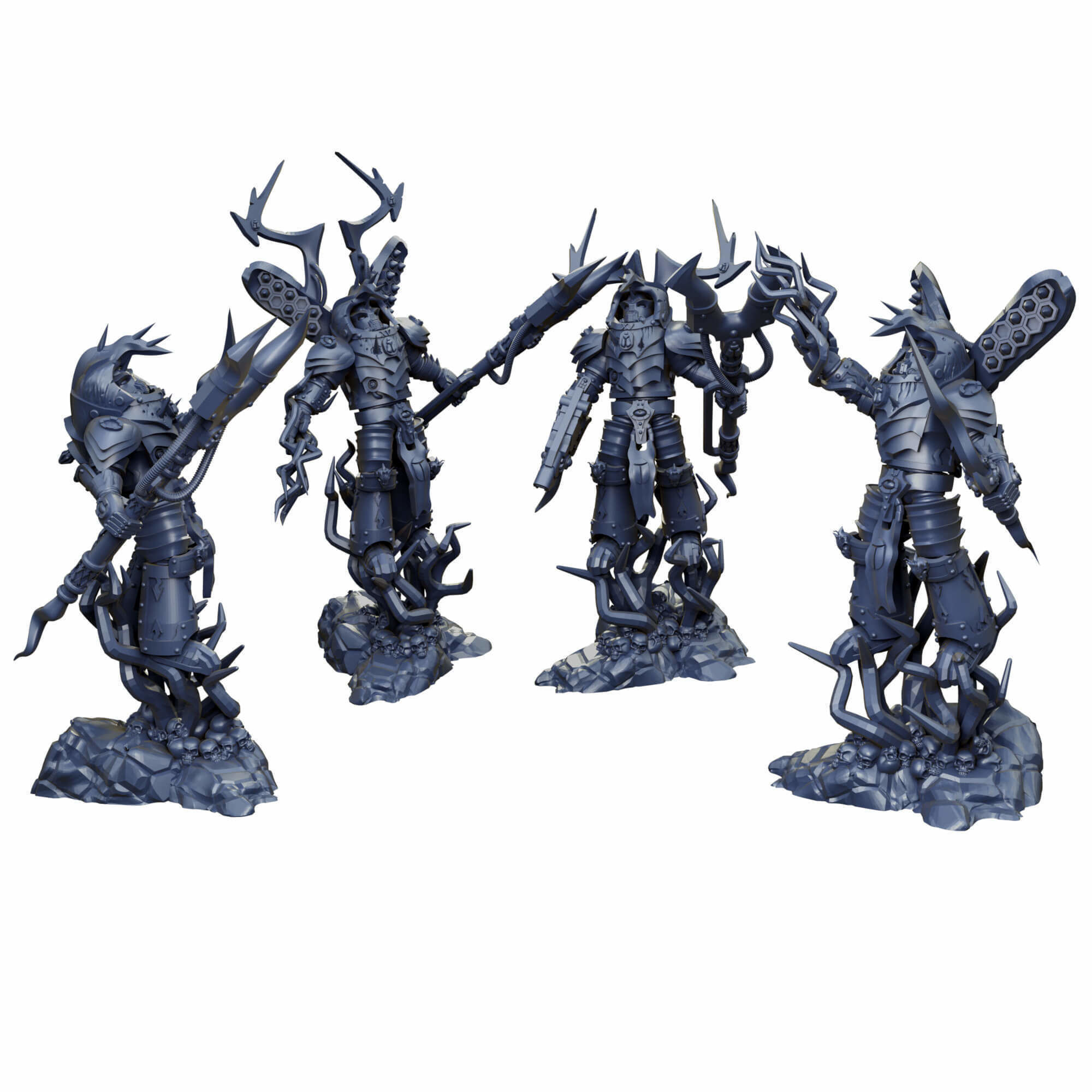 Grimdark beetle themed sorcerer lord in heavy terminator armour 3D print model_12