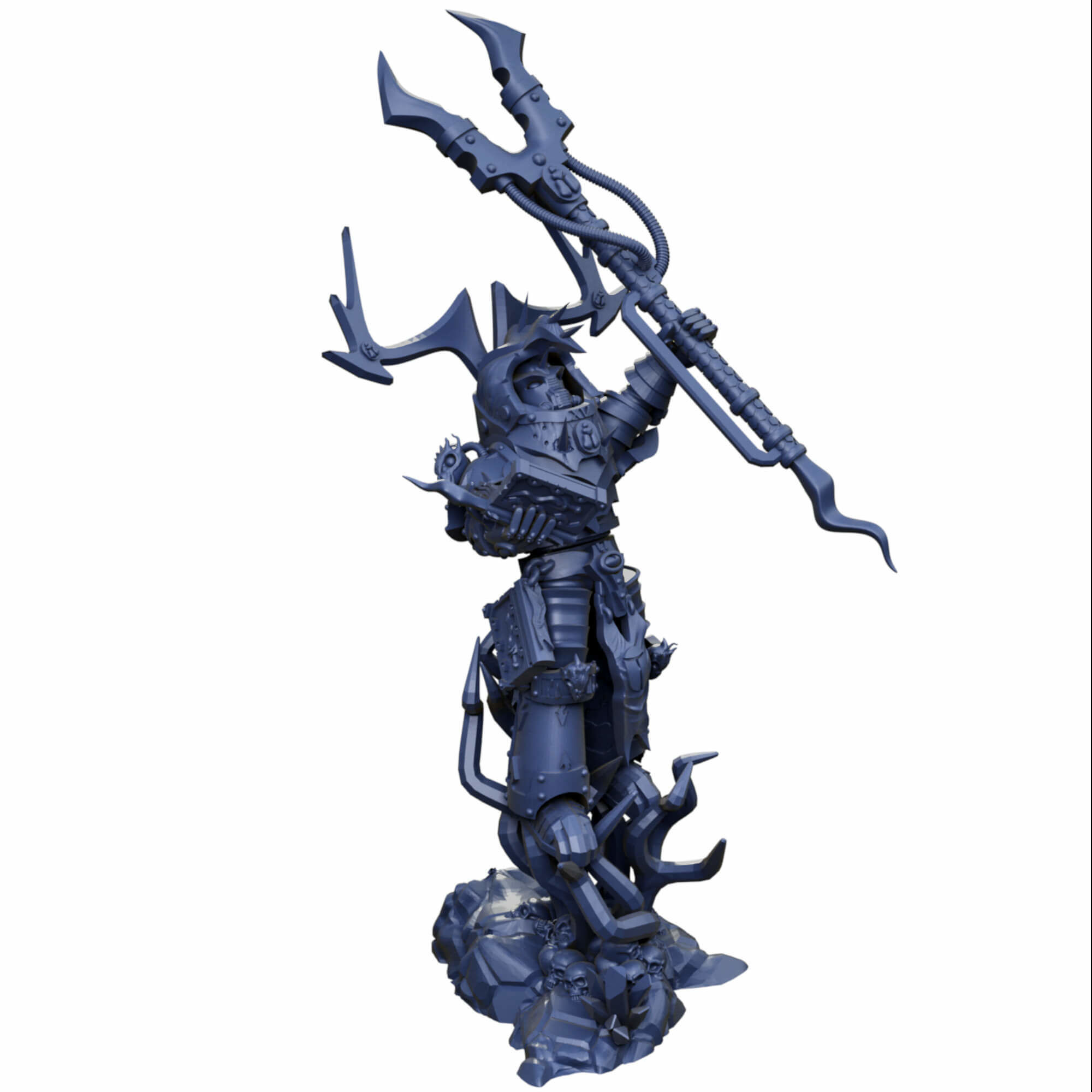 Grimdark beetle themed sorcerer lord in heavy terminator armour 3D print model_16
