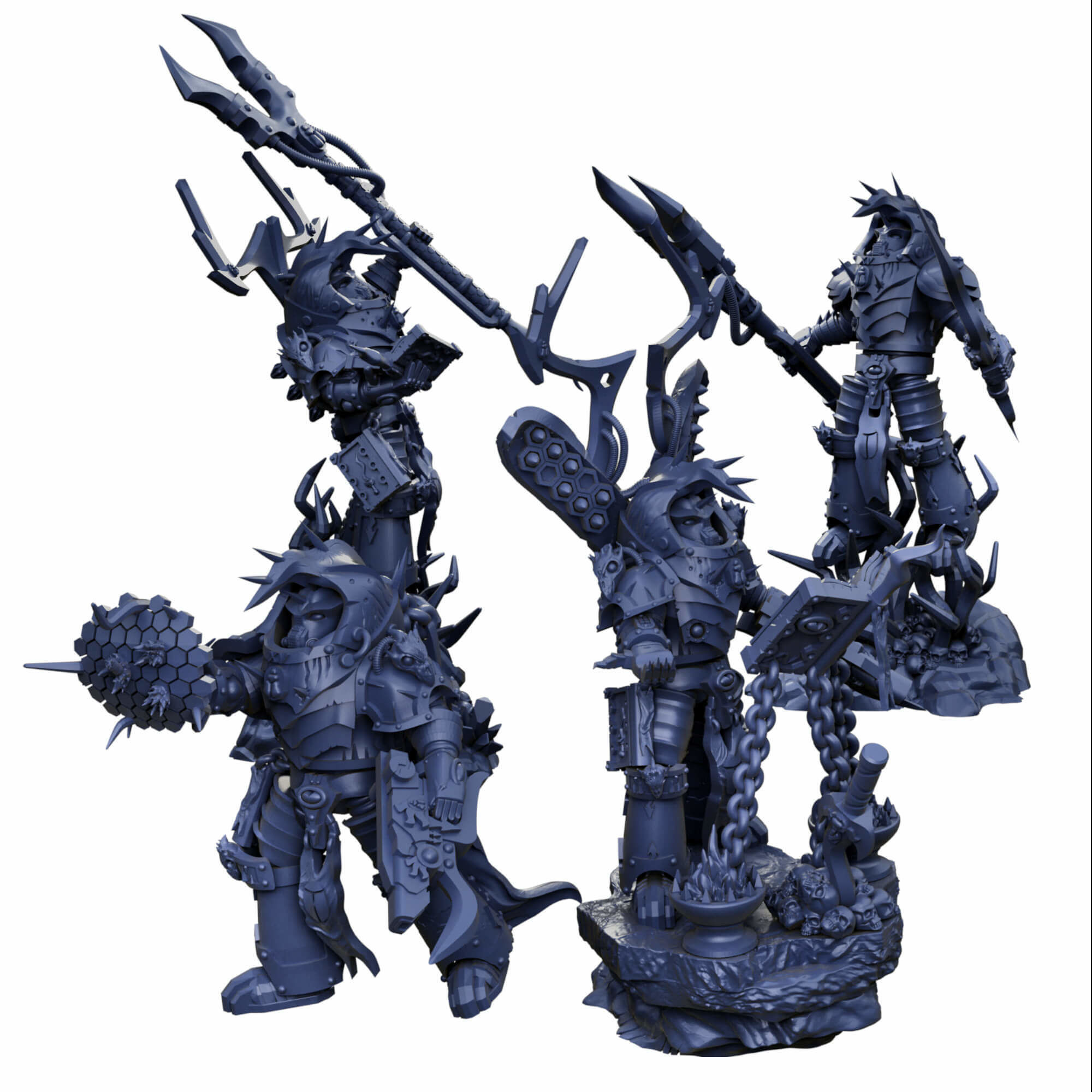 Grimdark beetle themed sorcerer lord in heavy terminator armour 3D print model_32