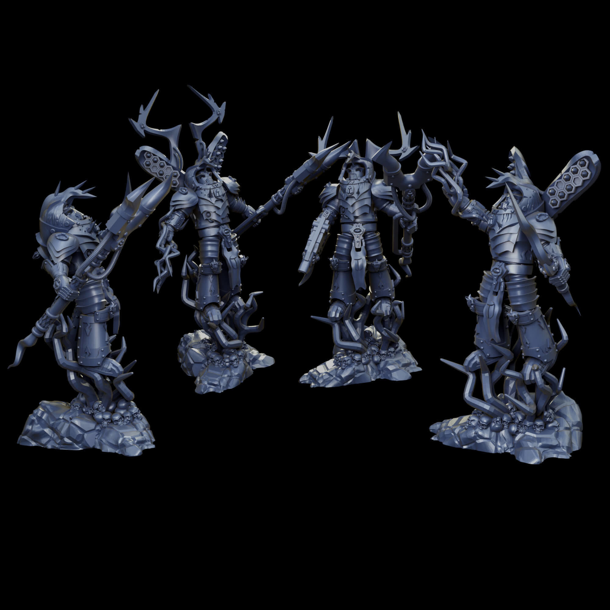 Grimdark beetle themed sorcerer lord in heavy terminator armour 3D print model_10