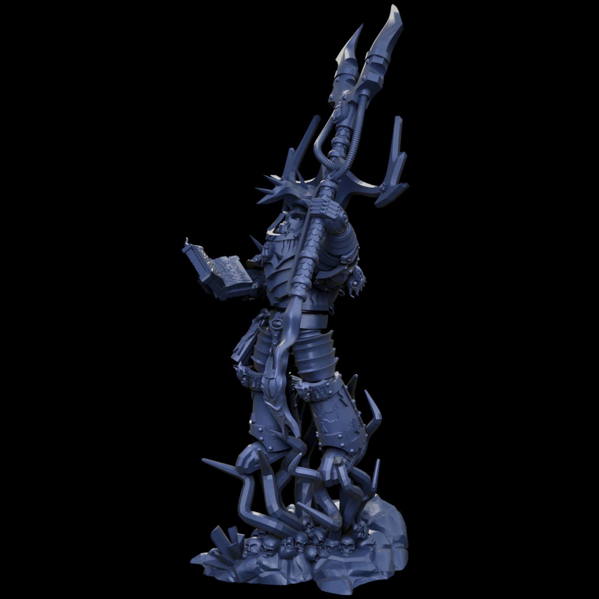 Grimdark beetle themed sorcerer lord in heavy terminator armour 3D print model_19