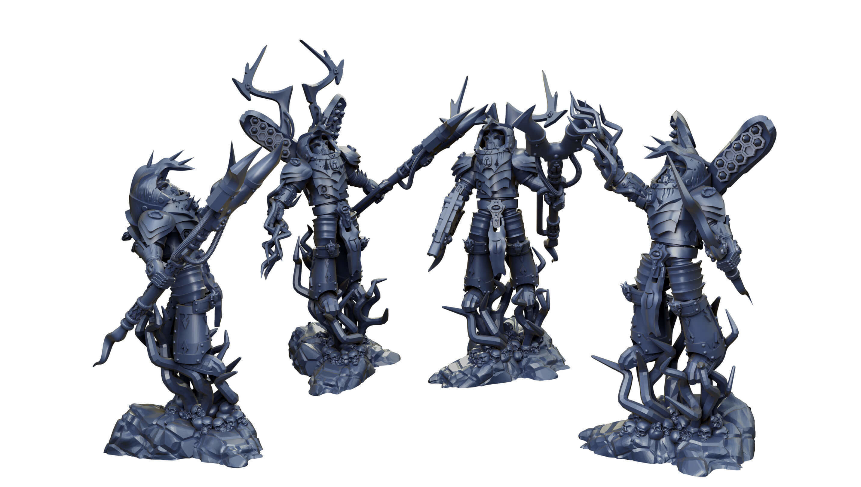 Grimdark beetle themed sorcerer lord in heavy terminator armour 3D print model_4
