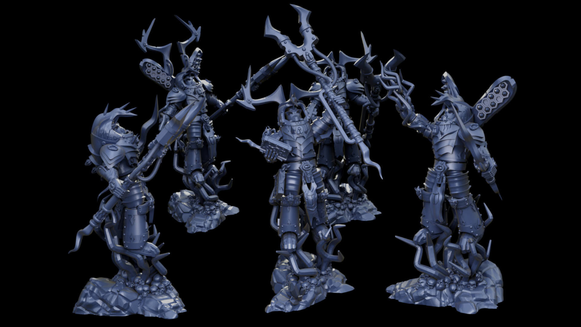 Grimdark beetle themed sorcerer lord in heavy terminator armour 3D print model_34