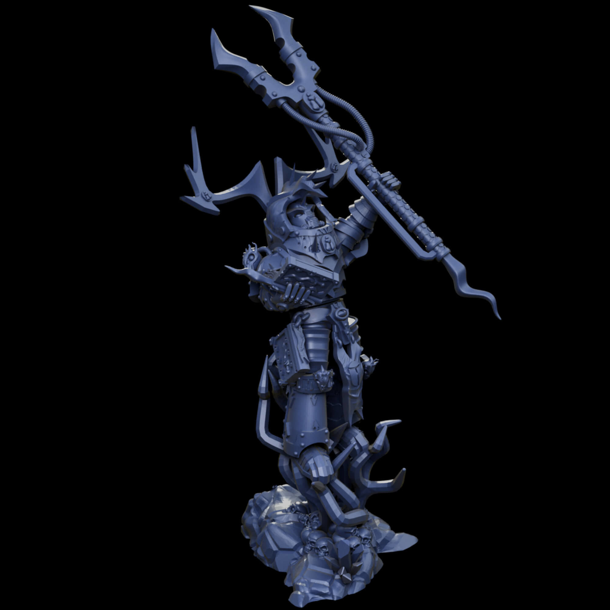 Grimdark beetle themed sorcerer lord in heavy terminator armour 3D print model_15