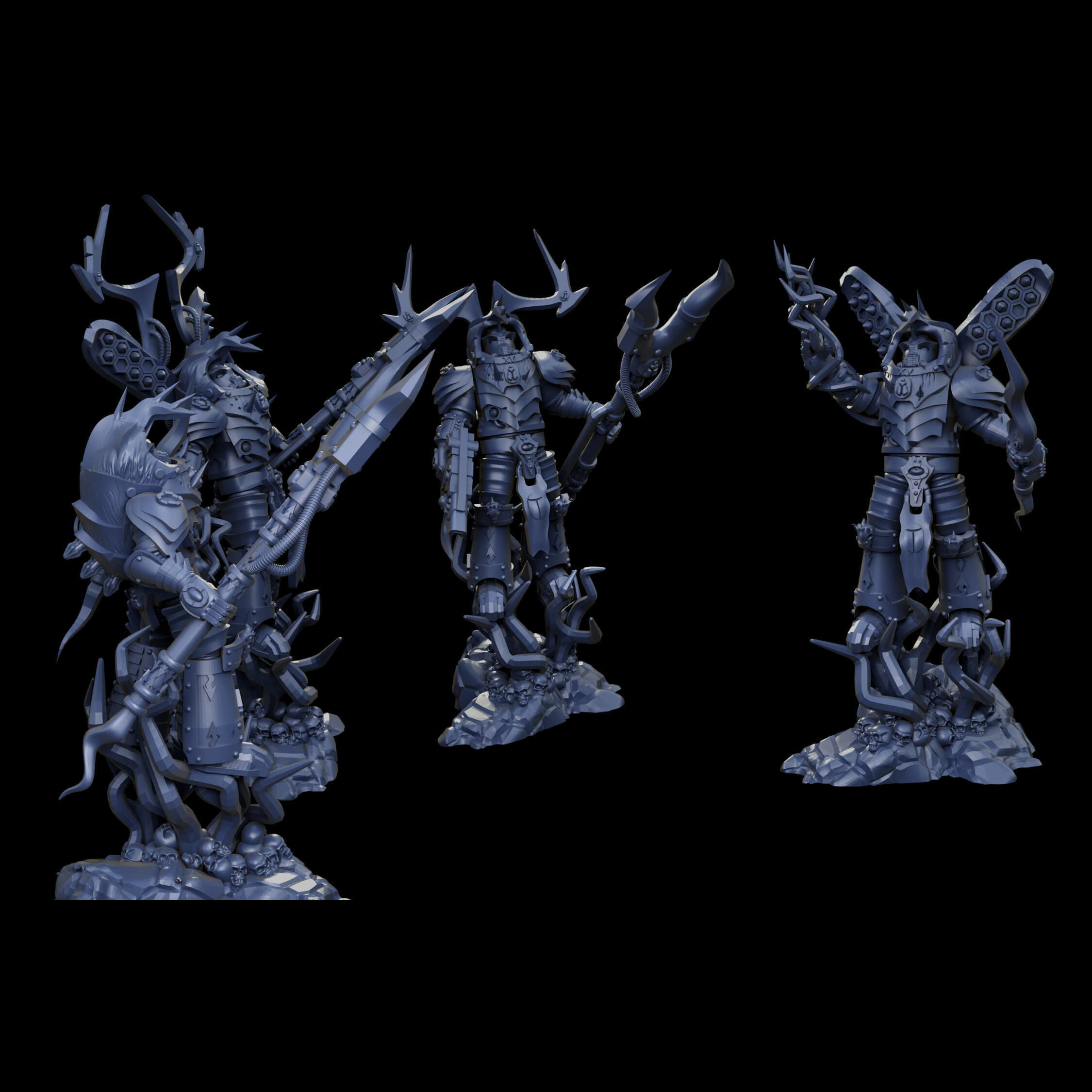 Grimdark beetle themed sorcerer lord in heavy terminator armour 3D print model_6