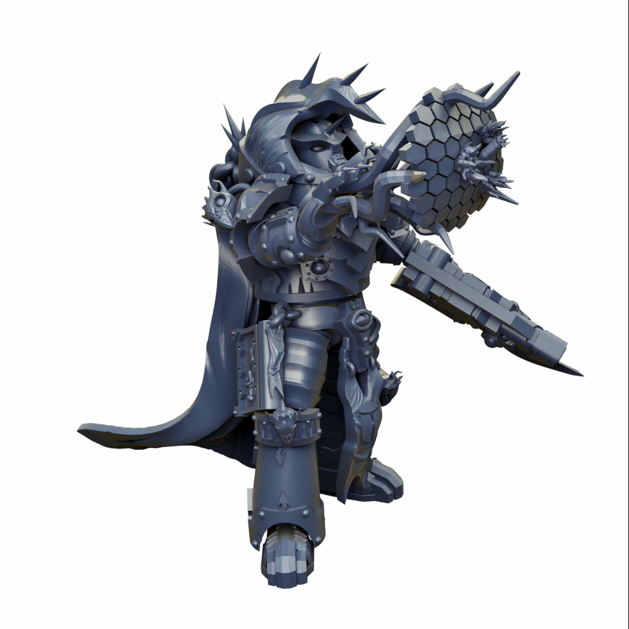 Grimdark beetle themed sorcerer lord in heavy terminator armour 3D print model_31