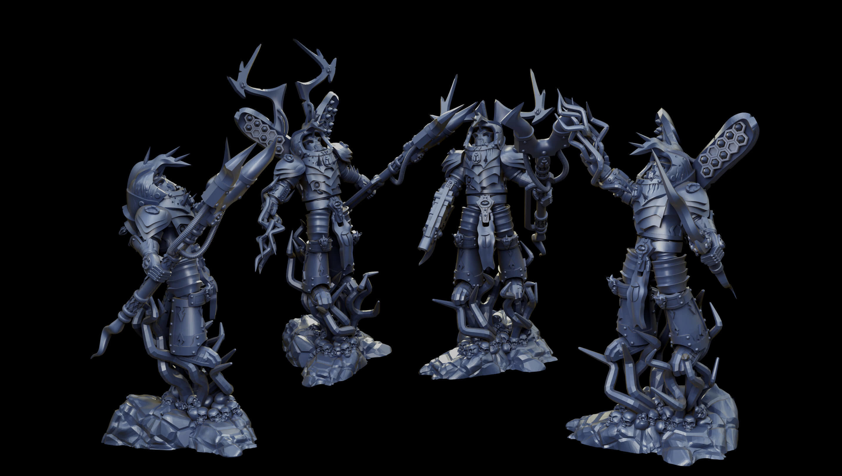 Grimdark beetle themed sorcerer lord in heavy terminator armour 3D print model_2