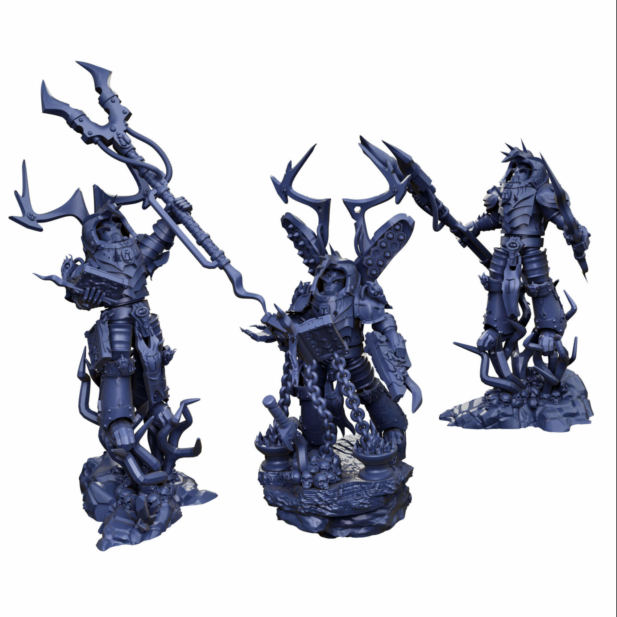 Grimdark beetle themed sorcerer lord in heavy terminator armour 3D print model_28