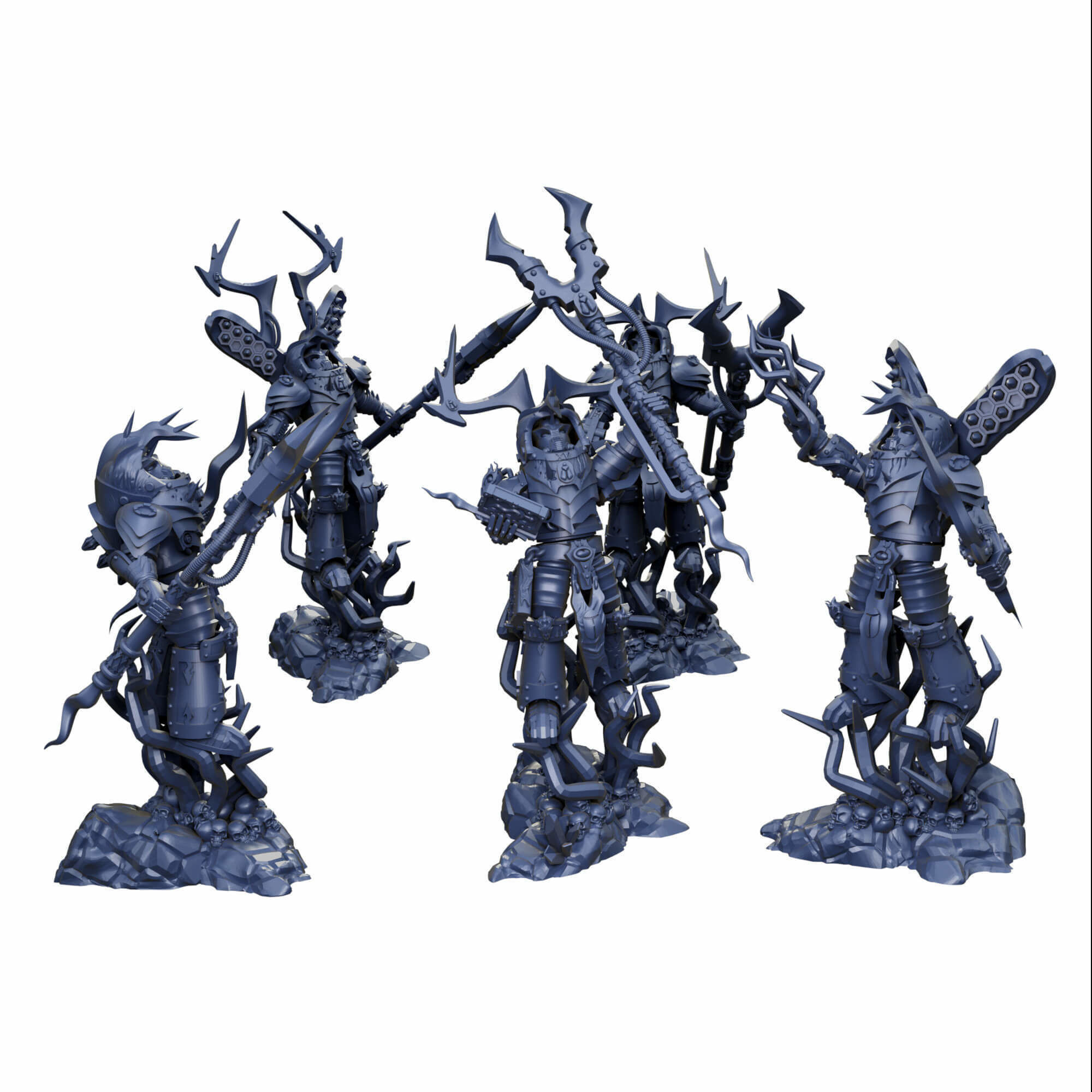 Grimdark beetle themed sorcerer lord in heavy terminator armour 3D print model_24