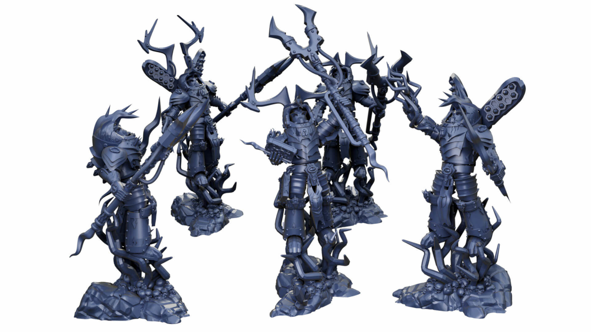 Grimdark beetle themed sorcerer lord in heavy terminator armour 3D print model_36