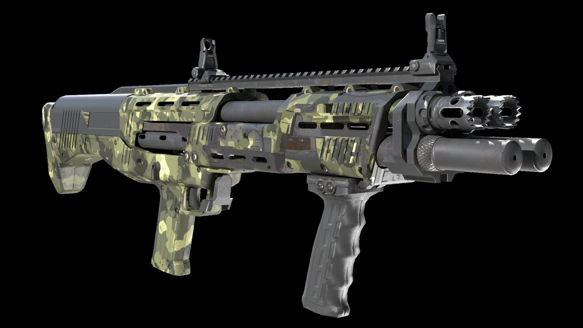 DP12 Shotgun Jungle Texture Low-poly 3D model_2