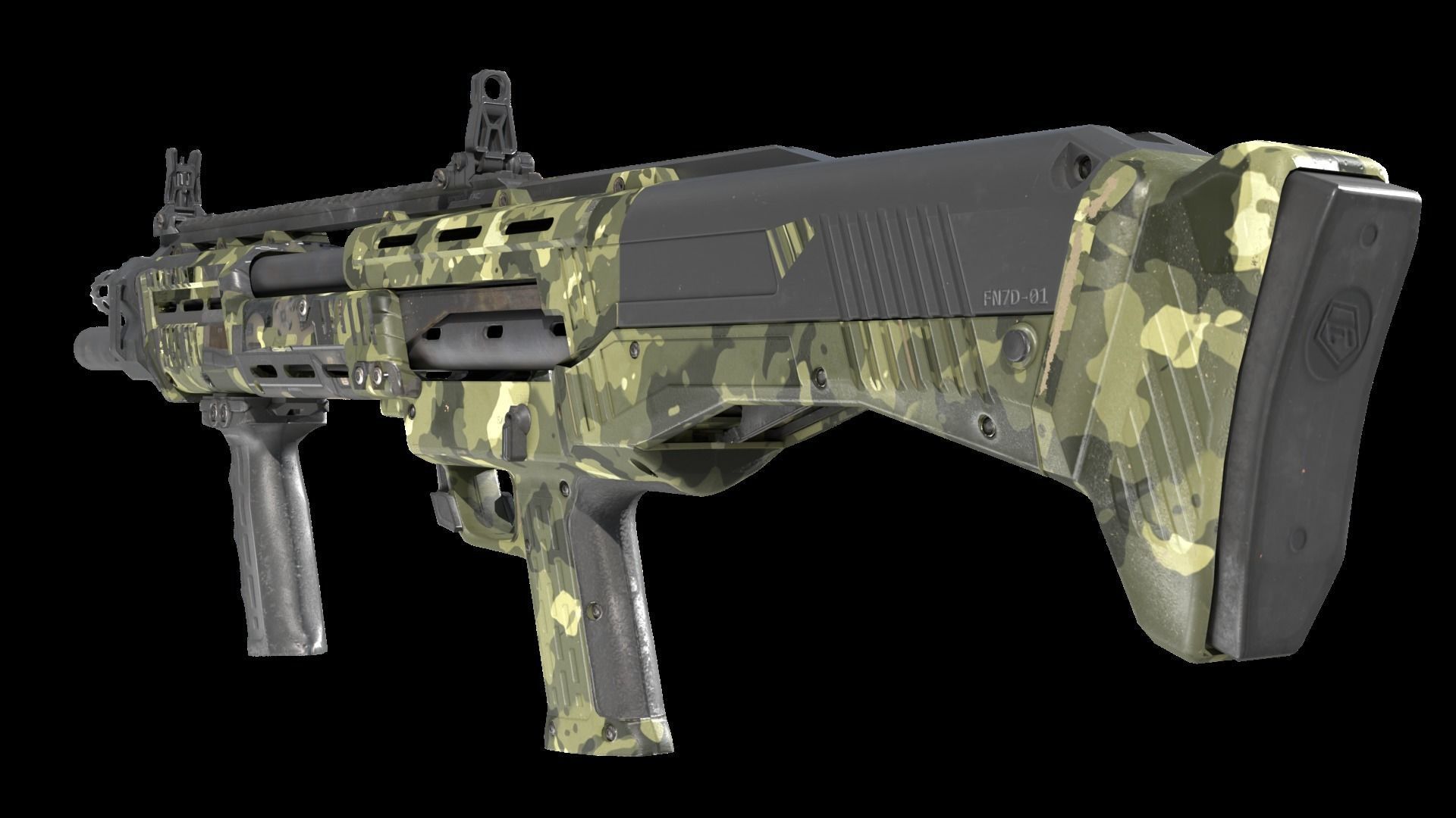 DP12 Shotgun Jungle Texture Low-poly 3D model_3