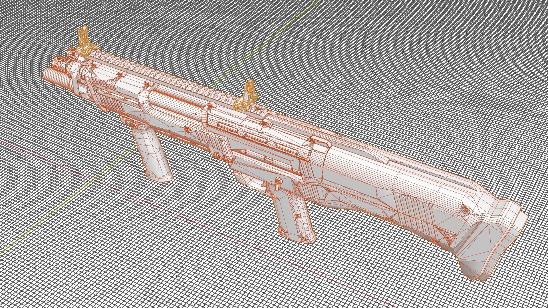 DP12 Shotgun Jungle Texture Low-poly 3D model_6