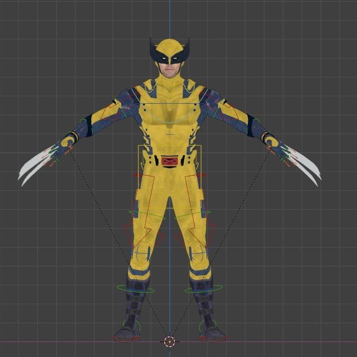 Wolverine Rigged 3D model_4