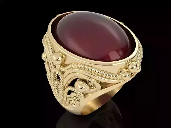 Ring with patterns cabochon