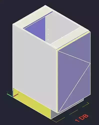 Single Door Base Kitchen Cabinet Modern Right swing Flat door 