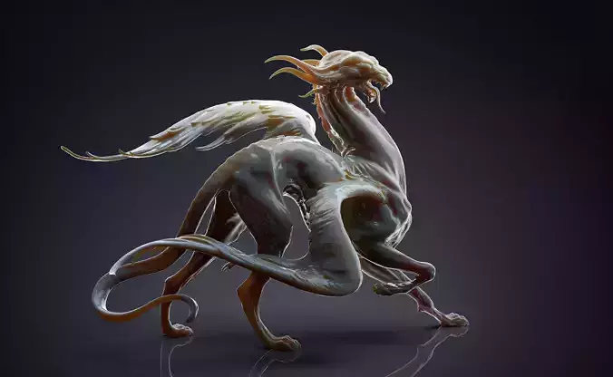 Gryphon - 3D Sculpting - High Poly  3D print model Gryphon - 3D Sculpting - High Poly  3D print model