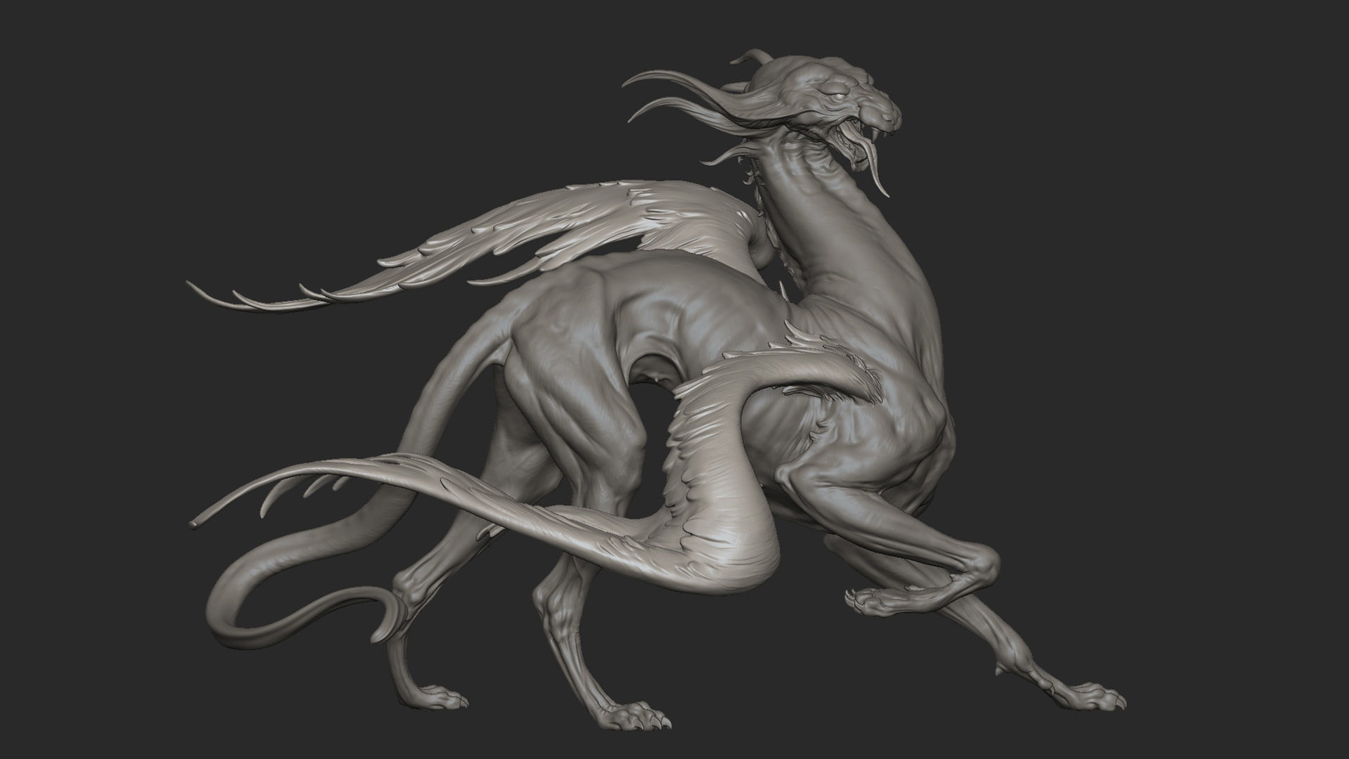 Gryphon - 3D Sculpting - High Poly  3D print model_11
