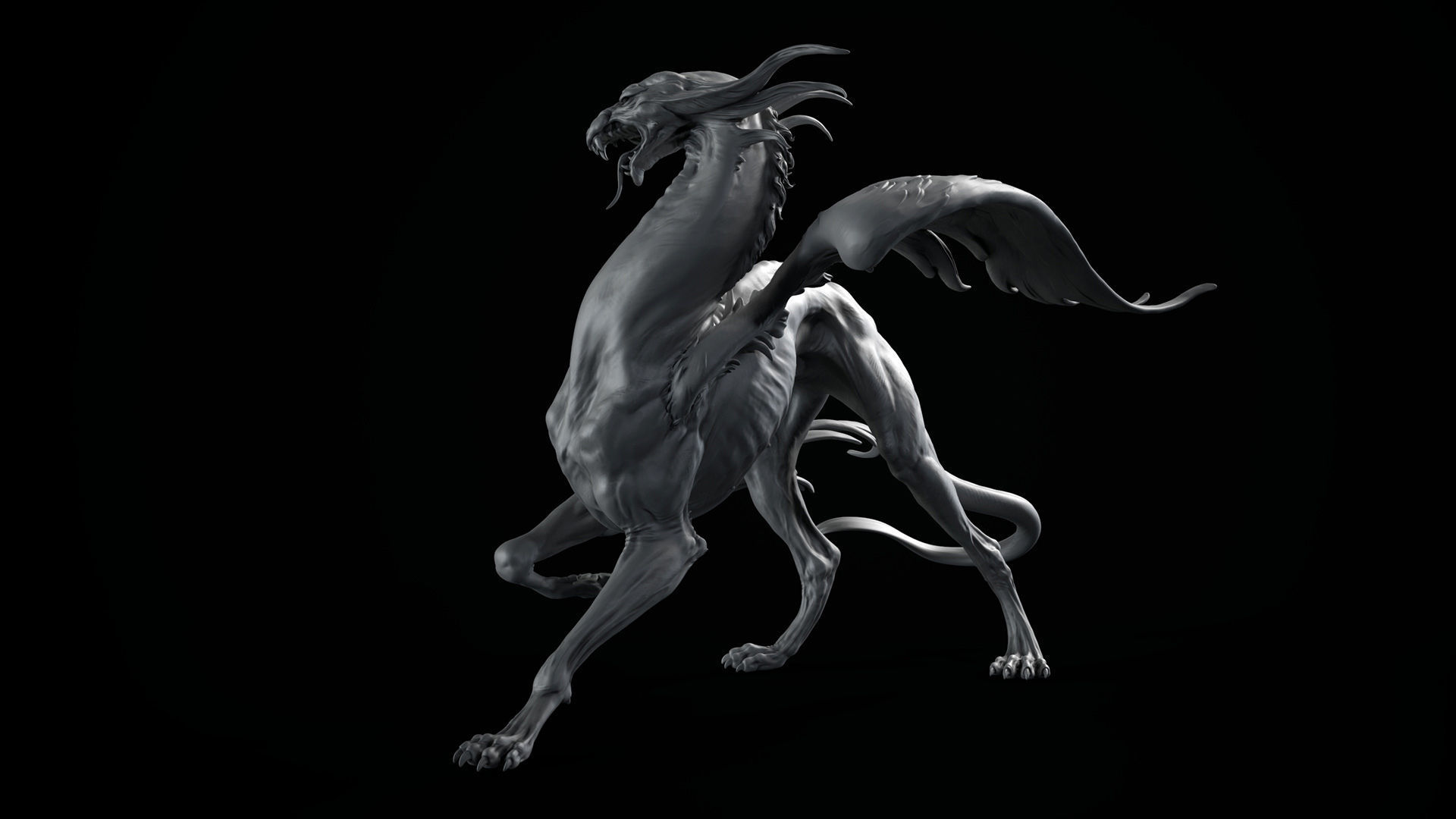 Gryphon - 3D Sculpting - High Poly  3D print model_6