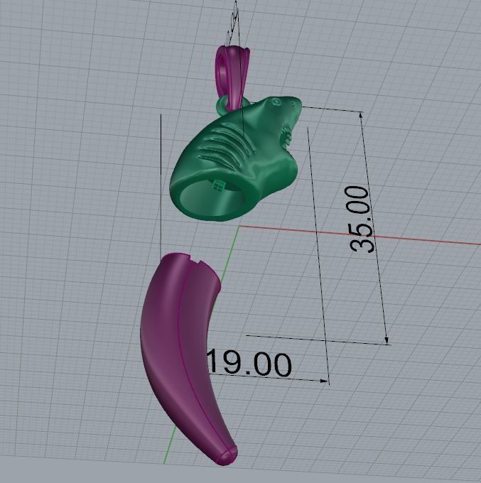 Pendant Shark 3D print model_6