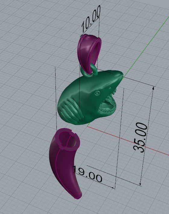 Pendant Shark 3D print model_7
