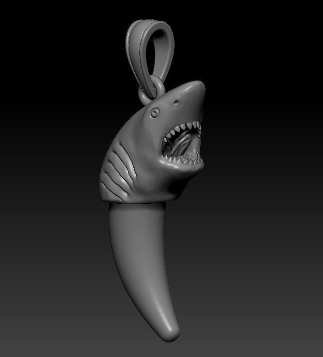 Pendant Shark 3D print model_1