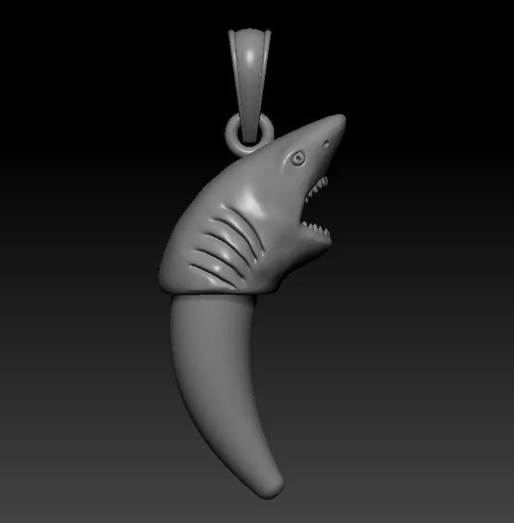 Pendant Shark 3D print model_0
