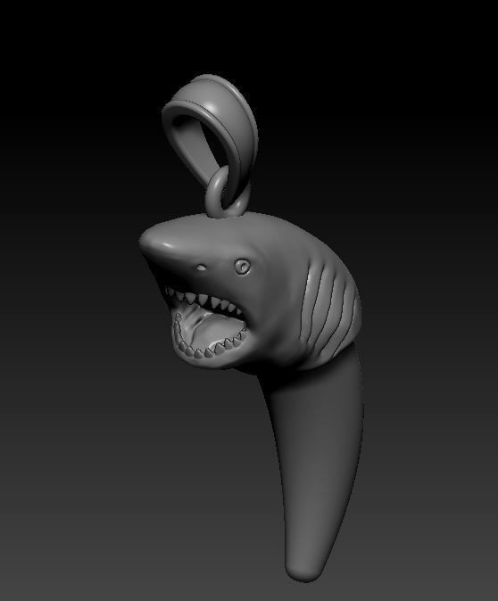 Pendant Shark 3D print model_3
