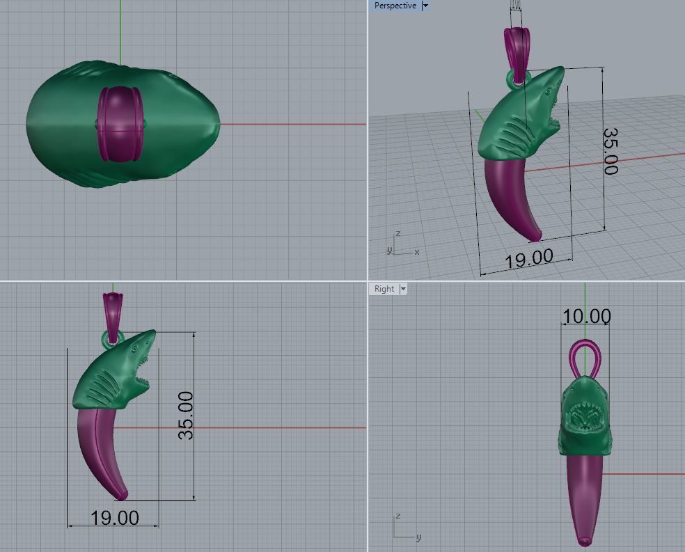 Pendant Shark 3D print model_8